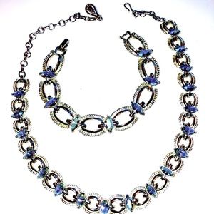 Vintage Hobe’ light catching crystal choker and bracelet EUC